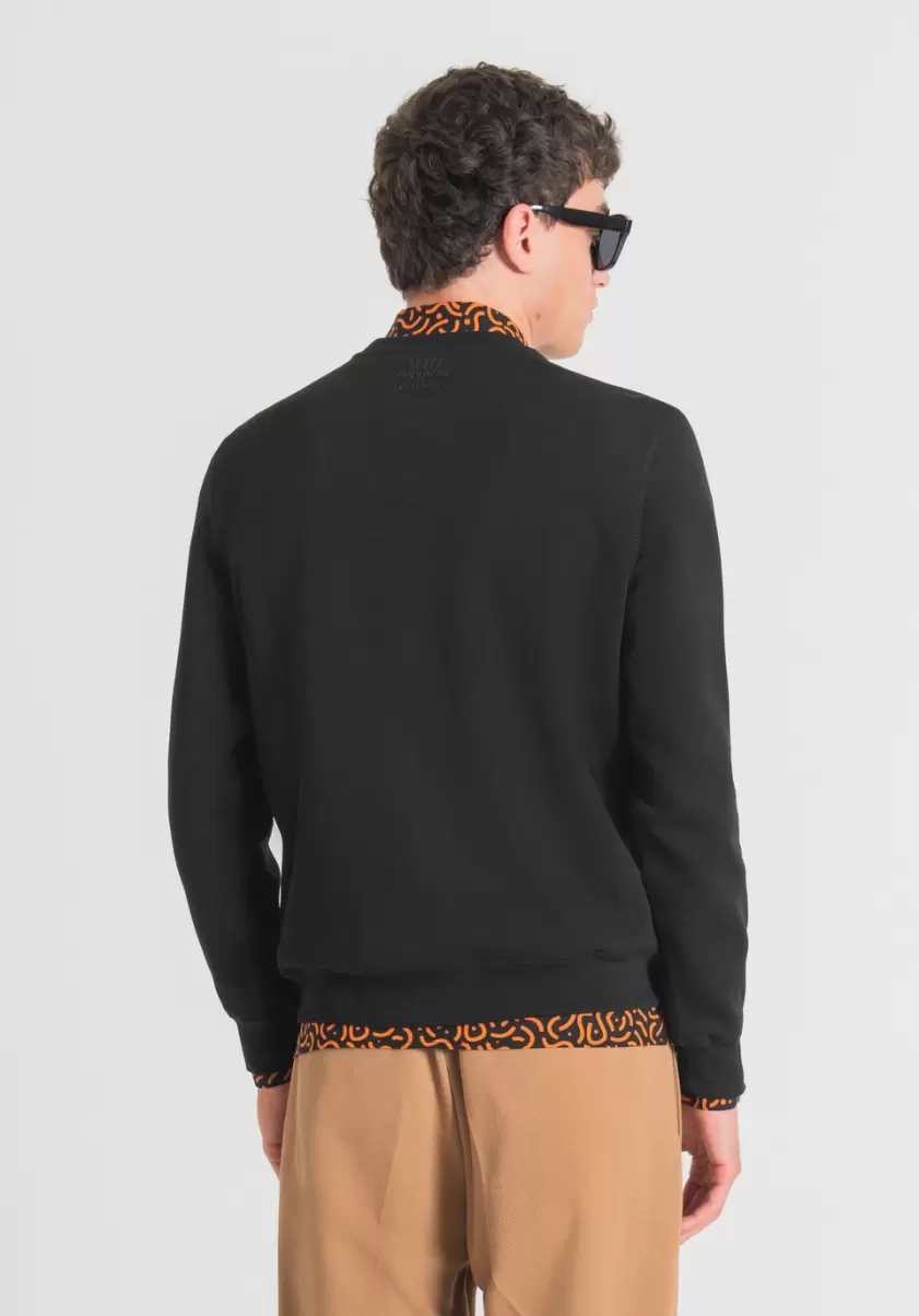 Antony Morato Noir Homme Sweat-Shirt Regular Fit En Coton Mélangé Doux Avec Imprimé Space Invaders Sweat-Shirts - 1