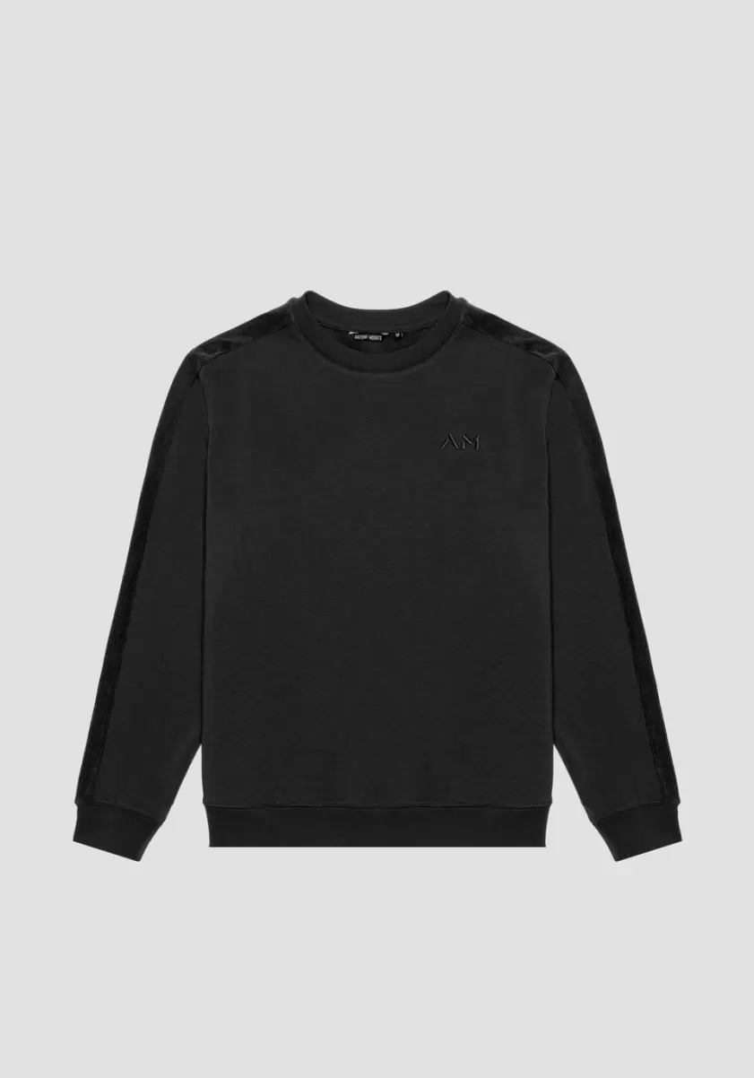 Noir Antony Morato Sweat-Shirt Regular Fit En Tissu De Coton Mélangé Doux Avec Logo Brodé Sweat-Shirts Homme - 3