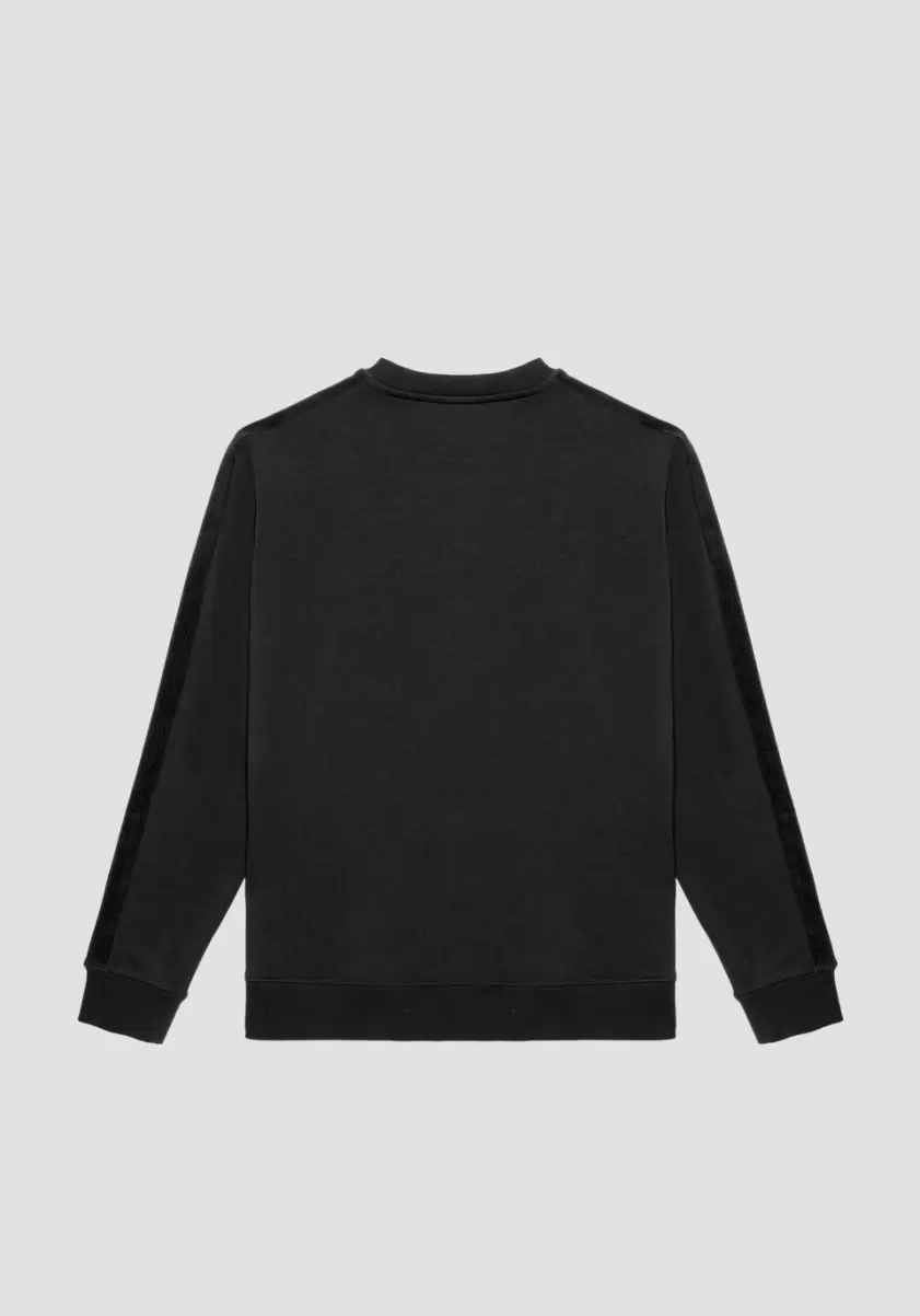 Noir Antony Morato Sweat-Shirt Regular Fit En Tissu De Coton Mélangé Doux Avec Logo Brodé Sweat-Shirts Homme - 4
