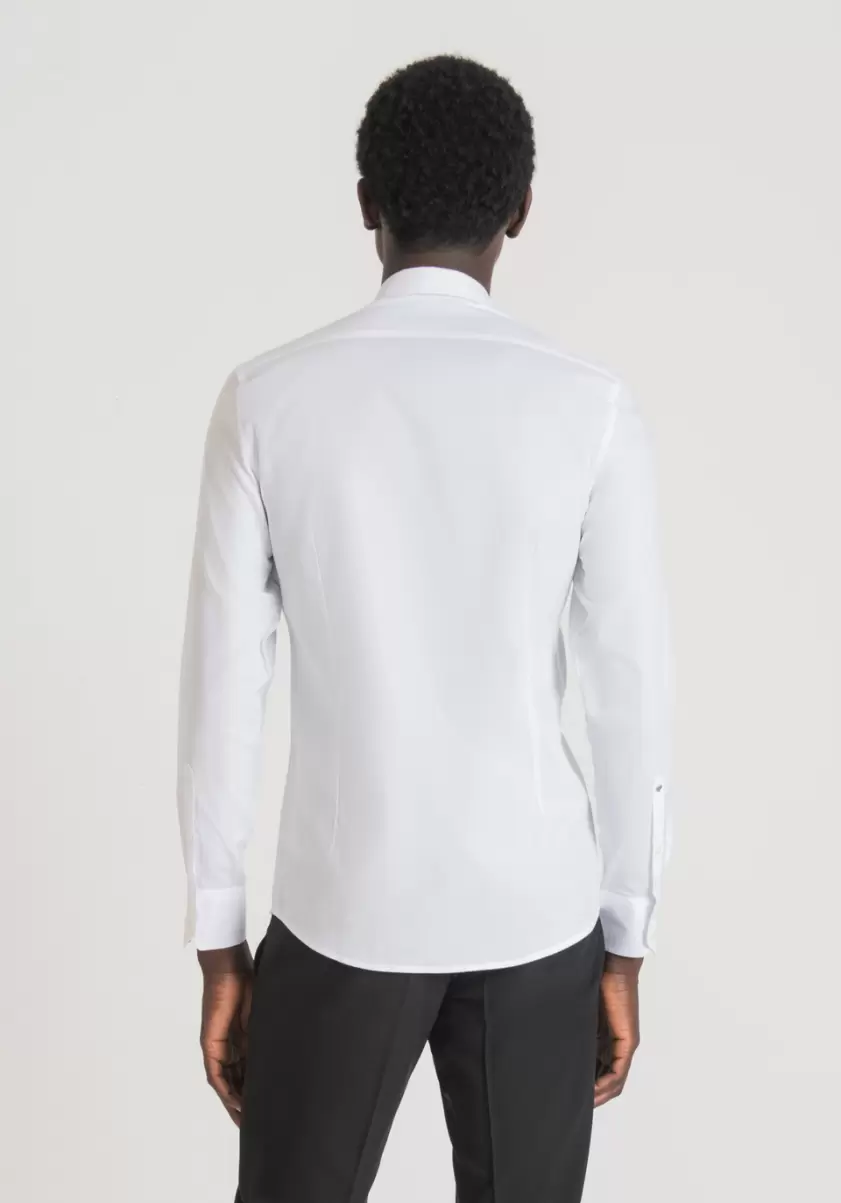 Antony Morato Blanc Chemise Slim Fit « Napoli » En Coton Doux Avec Micro-Texture Chemises Homme - 1