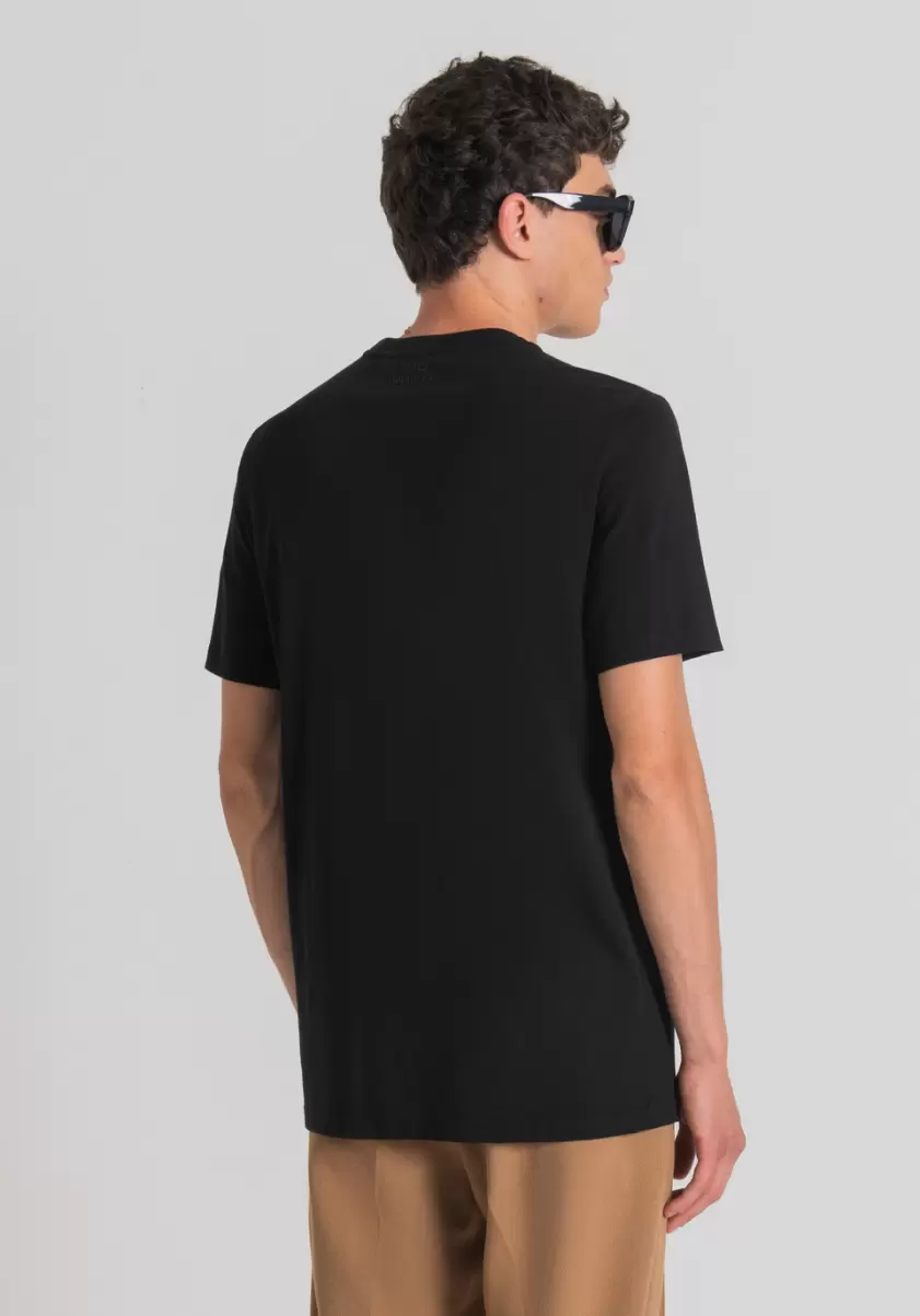Homme T-Shirts Et Polos T-Shirt Regular Fit 100 % Coton Avec Imprimé Space Invaders Noir Antony Morato - 2