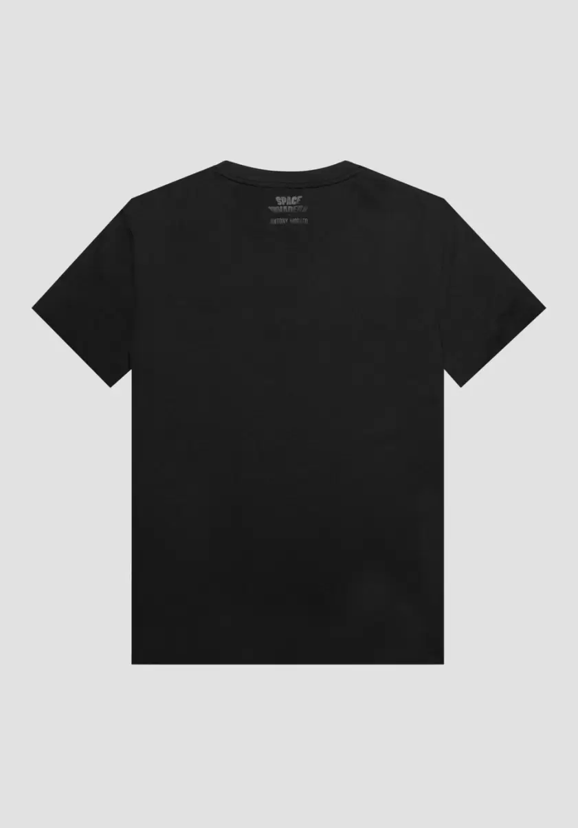 Homme T-Shirts Et Polos T-Shirt Regular Fit 100 % Coton Avec Imprimé Space Invaders Noir Antony Morato - 4