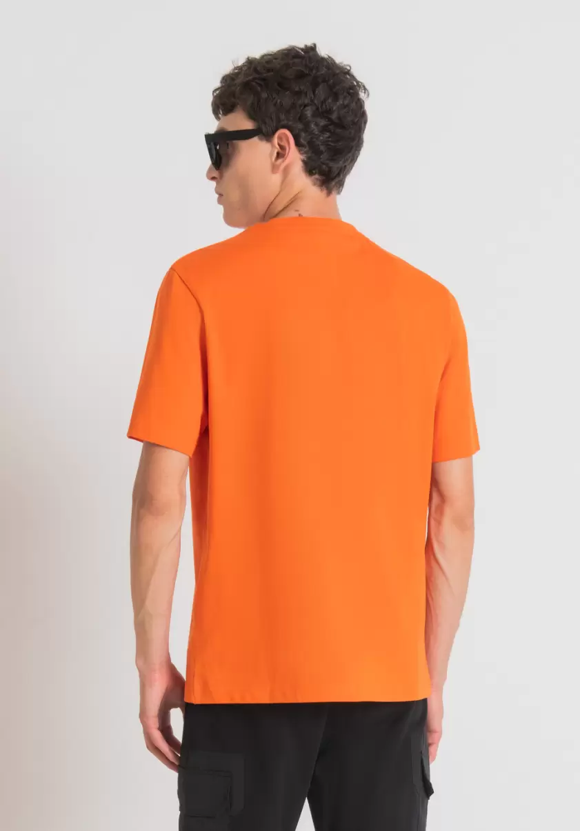 Antony Morato T-Shirt Oversize 100 % Coton Avec Logo Brodé Orange T-Shirts Et Polos Homme - 1