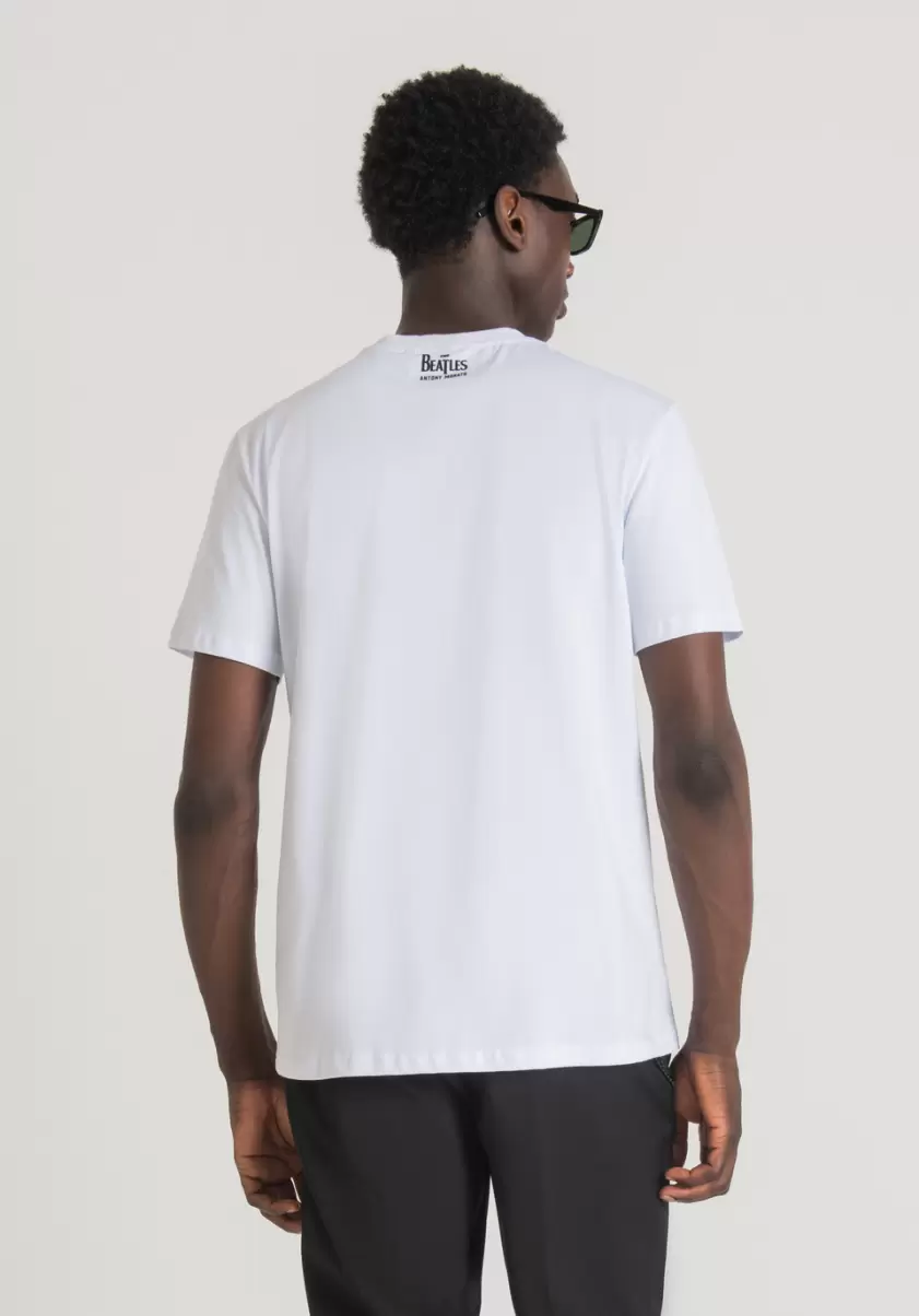 Homme T-Shirts Et Polos T-Shirt Regular Fit 100 % Coton Avec Imprimé « The Beatles » Blanc Antony Morato - 1
