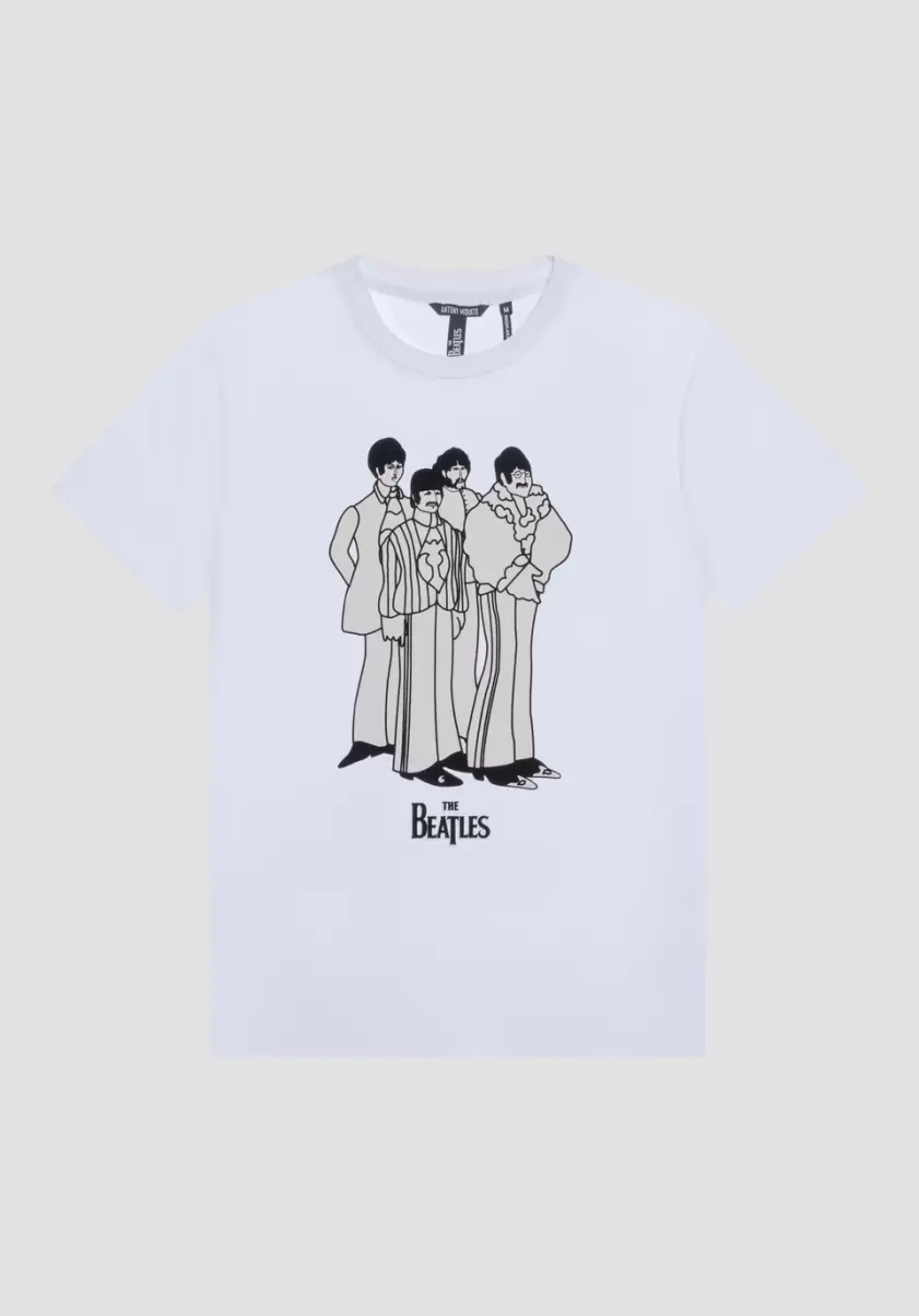 Homme T-Shirts Et Polos T-Shirt Regular Fit 100 % Coton Avec Imprimé « The Beatles » Blanc Antony Morato - 3