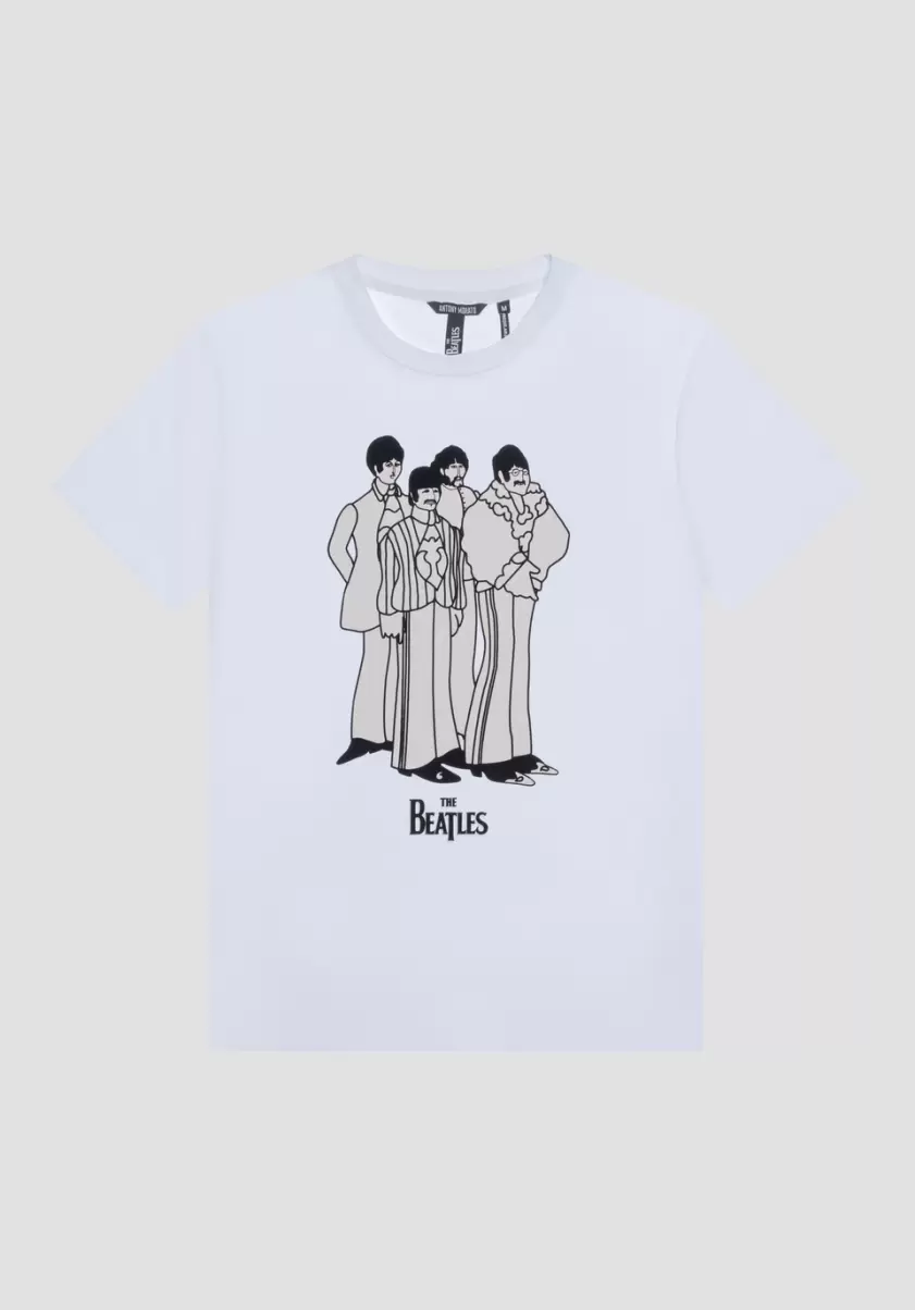 Homme T-Shirts Et Polos T-Shirt Regular Fit 100 % Coton Avec Imprimé « The Beatles » Blanc Antony Morato - 4