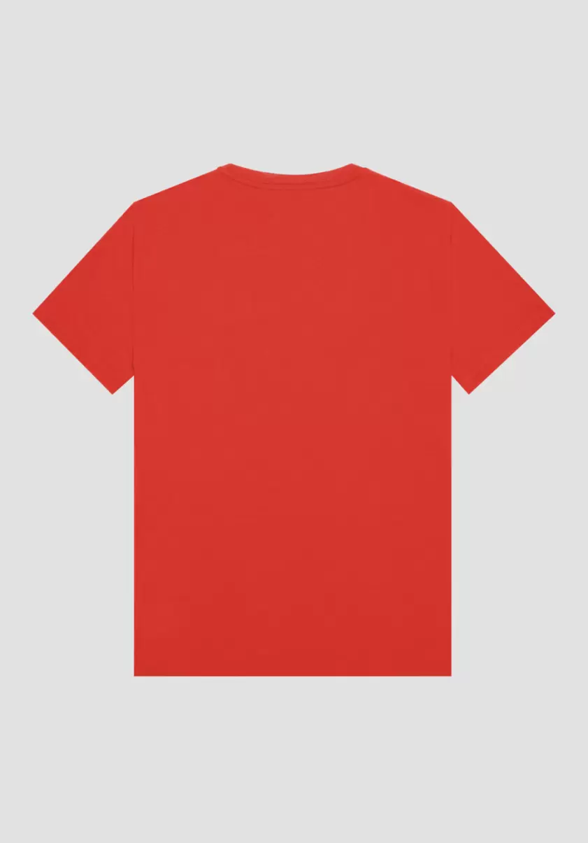 Antony Morato T-Shirt Slim Fit En Pur Coton Avec Imprimé « Morato » Homme Rouge Feu T-Shirts Et Polos - 4
