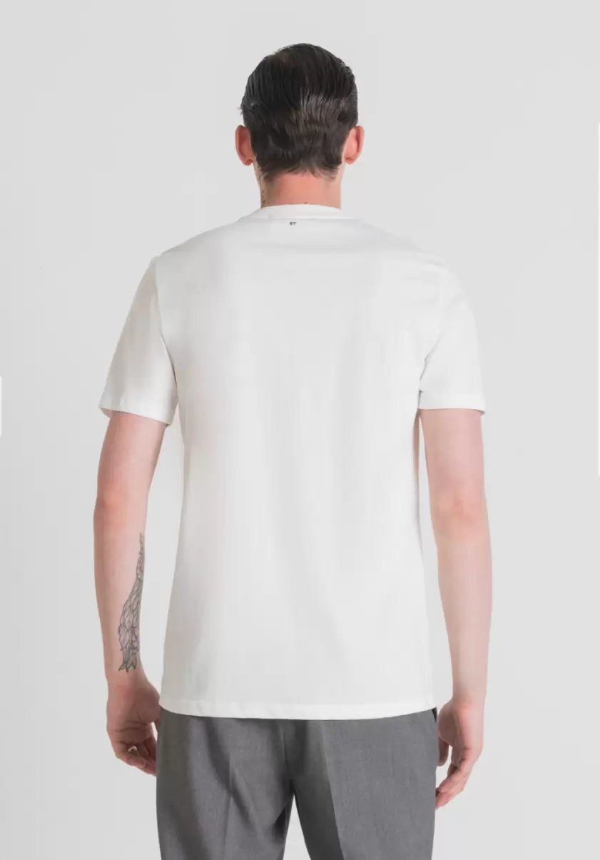 Homme Crème T-Shirt Regular Fit 100 % Coton Avec Imprimé Bande Dessinée Antony Morato T-Shirts Et Polos - 1