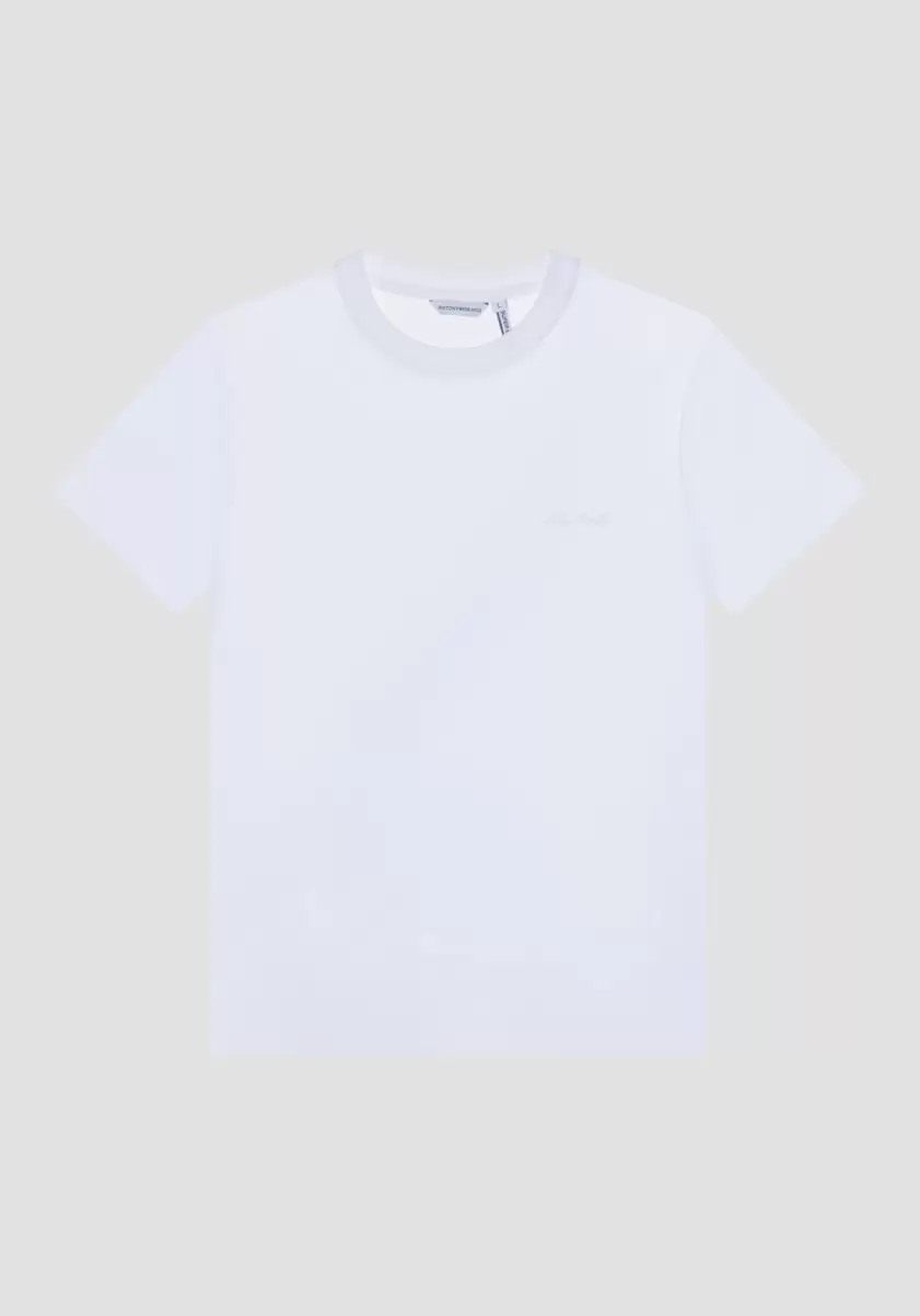 Antony Morato T-Shirts Et Polos T-Shirt Regular Fit En Viscose Durable Avec Impression Logo Crème Homme - 2
