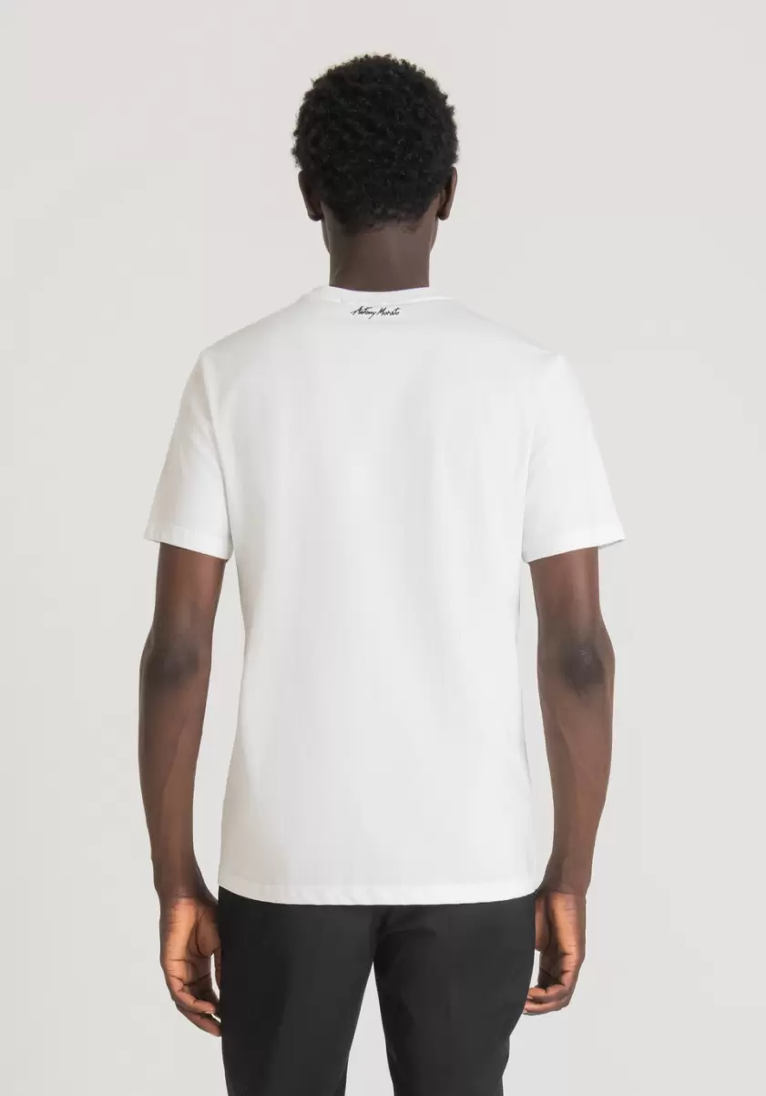 T-Shirts Et Polos Crème Homme T-Shirt Regular Fit 100 % Coton Avec Impression Basquiat Antony Morato - 1
