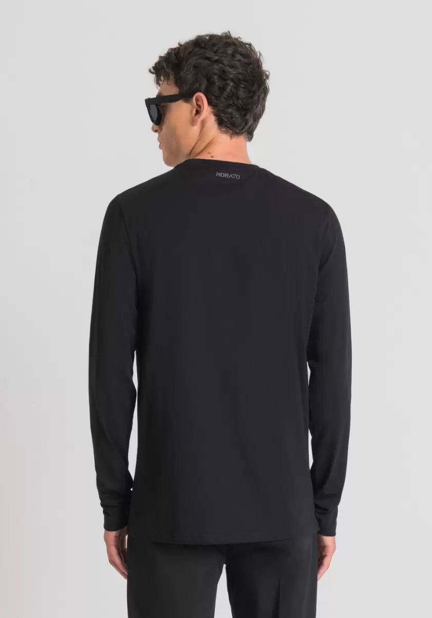Noir T-Shirts Et Polos Homme T-Shirt Regular Fit 100 % Coton Avec Impression Tigre Antony Morato - 2