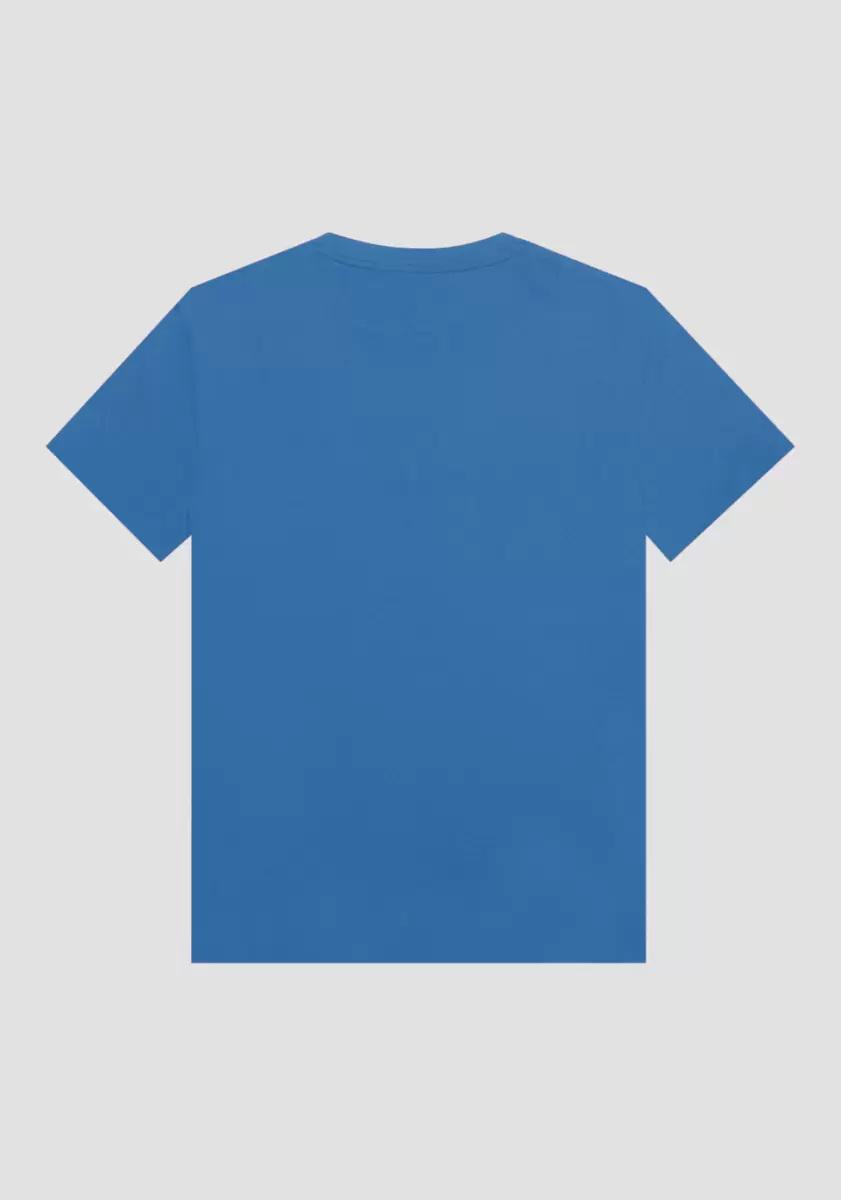 T-Shirts Et Polos Antony Morato Homme Cobalt T-Shirt Over Fit En Pur Coton Avec Logo Brodé - 4