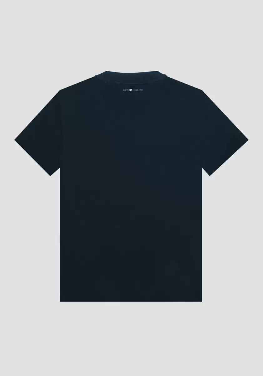 T-Shirts Et Polos Antony Morato Encre Bleu Homme T-Shirt Regular Fit 100 % Coton Avec Imprimé Bande Dessinée - 4