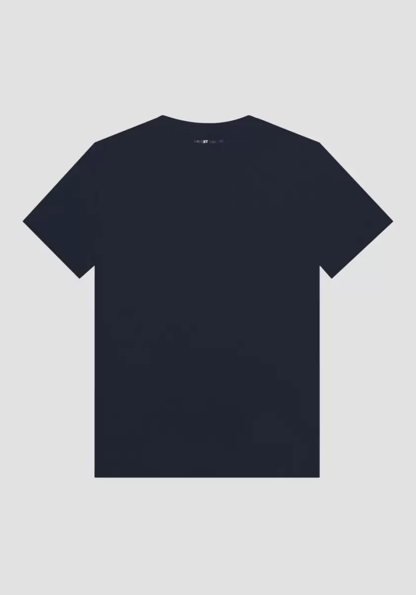 T-Shirt Regular Fit 100 % Coton Avec Imprimé Statue De La Liberté T-Shirts Et Polos Antony Morato Homme Encre Bleu - 1
