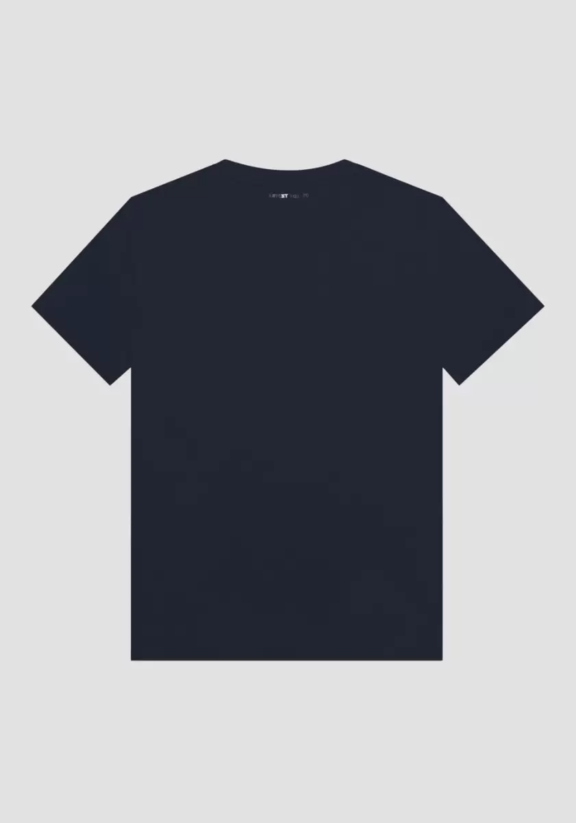 T-Shirt Regular Fit 100 % Coton Avec Imprimé Statue De La Liberté T-Shirts Et Polos Antony Morato Homme Encre Bleu - 3