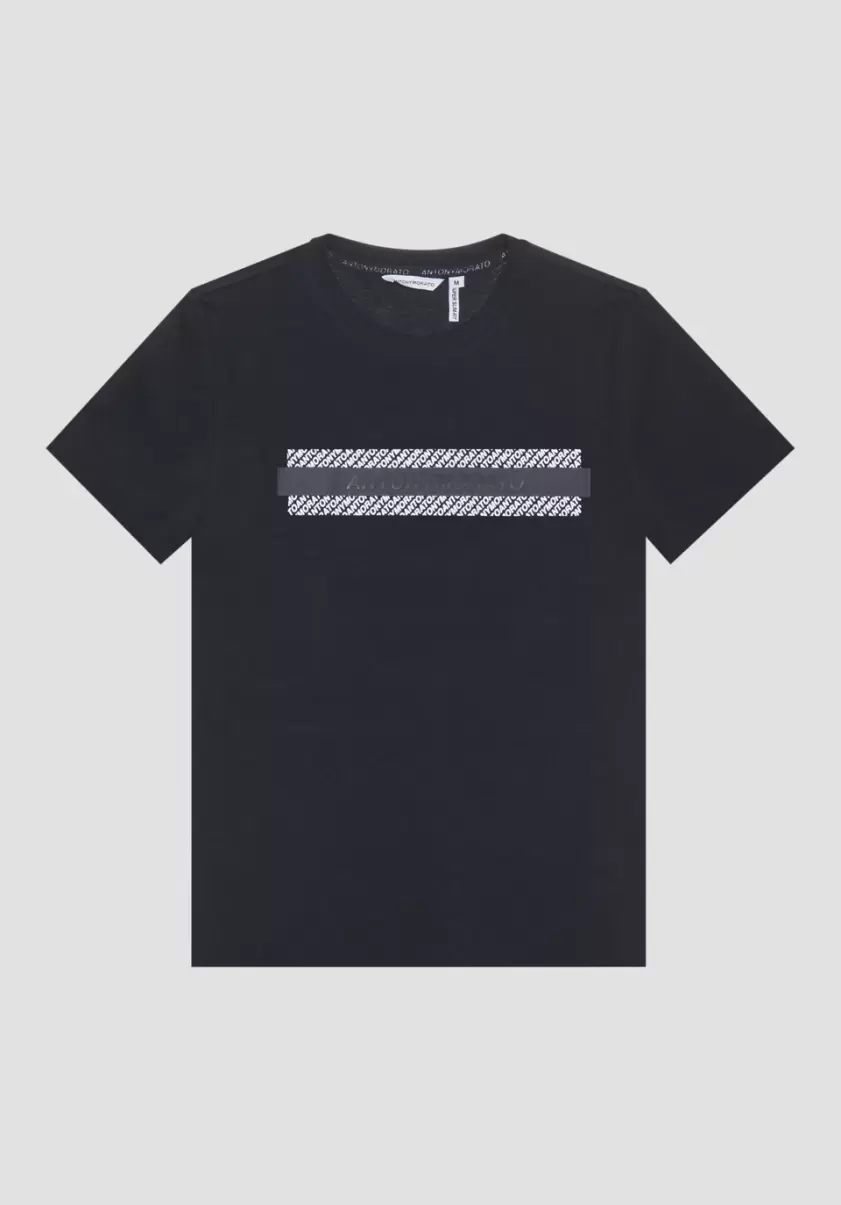 T-Shirt Super Slim Fit En Coton Stretch Avec Logo En Relief Homme Antony Morato Noir T-Shirts Et Polos - 3