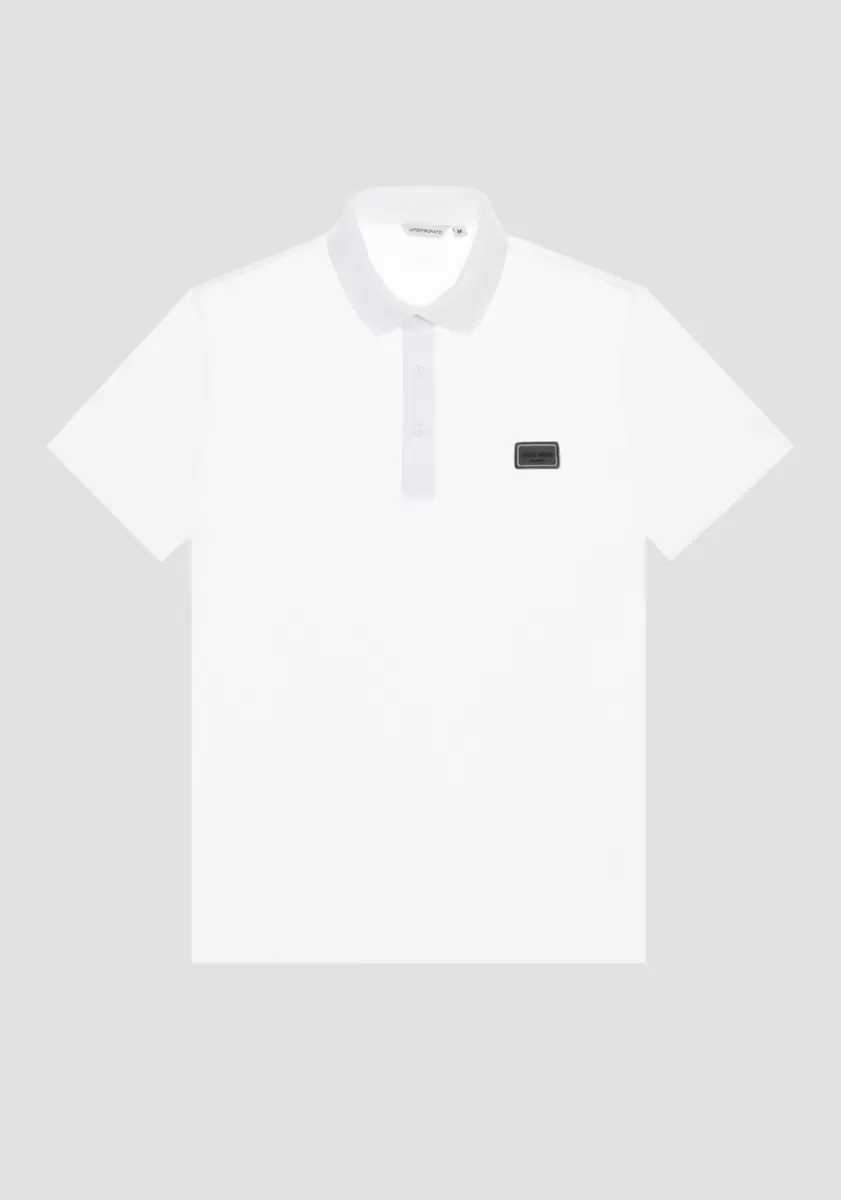 Blanc T-Shirts Et Polos Antony Morato Homme Polo Super Slim Fit En Coton Stretch Avec Plaque Logotypée - 3