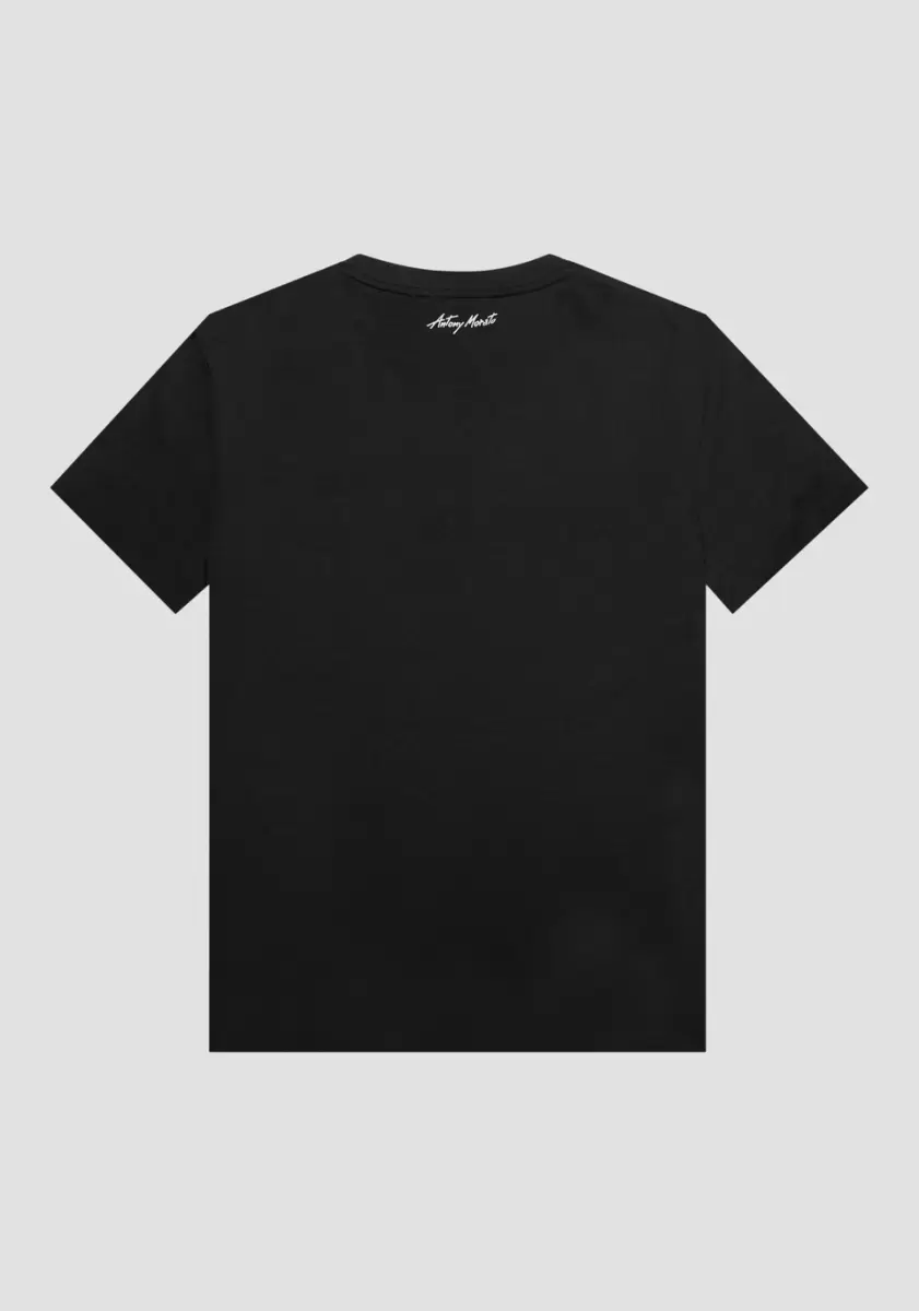 Noir T-Shirt Regular Fit En Coton Avec Impression Basquiat Antony Morato Homme T-Shirts Et Polos - 4