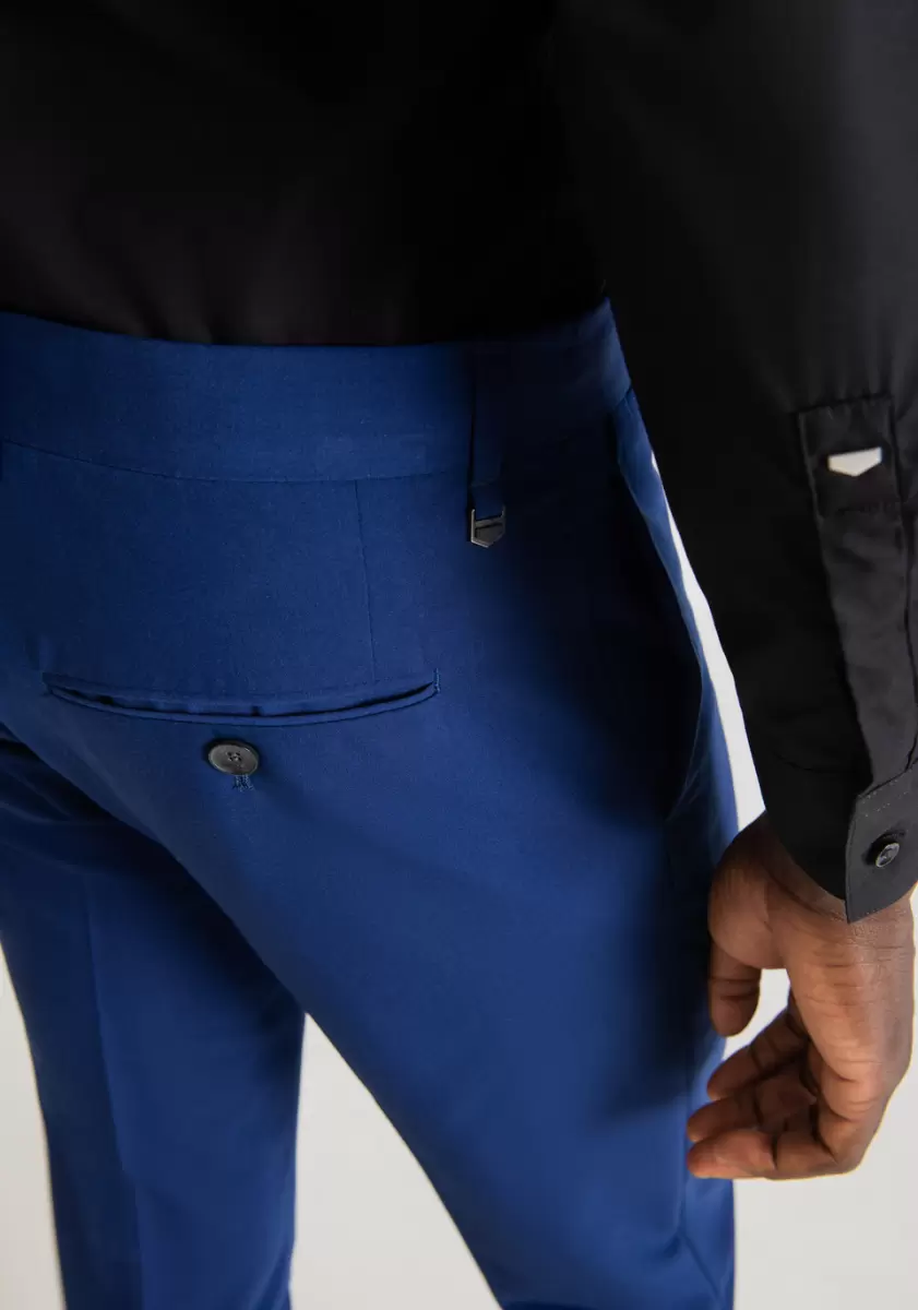 Bluette Homme Pantalon Slim Fit « Bonnie » En Tissu De Viscose Mélangée Élastique Avec Fermeture Dissimulée Antony Morato Pantalons - 2