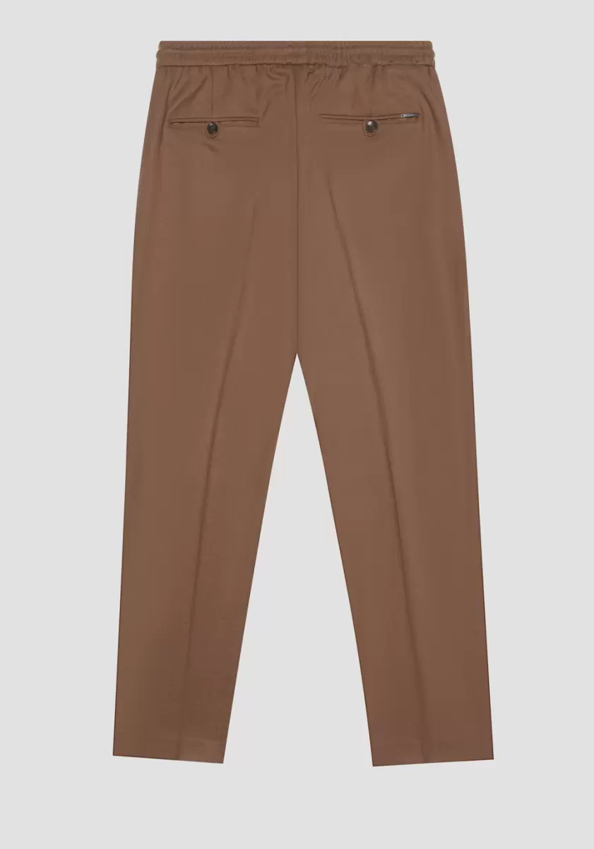 Antony Morato Homme Caramel Pantalon Regular Fit « Neil » En Tissu De Viscose Mélangée Élastique Pantalons - 1