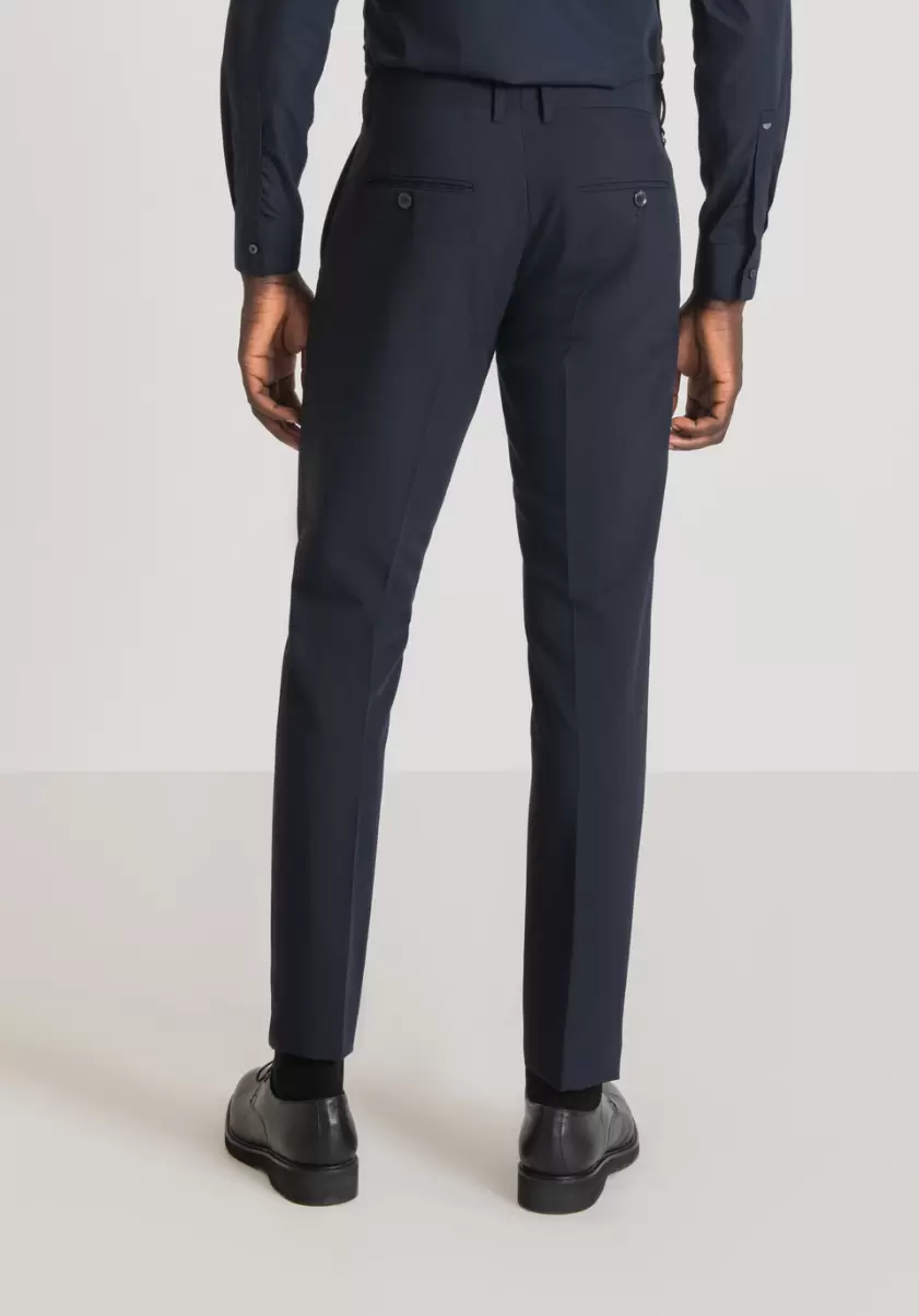Antony Morato Homme Encre Bleu Pantalons Pantalon Slim Fit « Bonnie » En Viscose Mélangée Élastique - 2