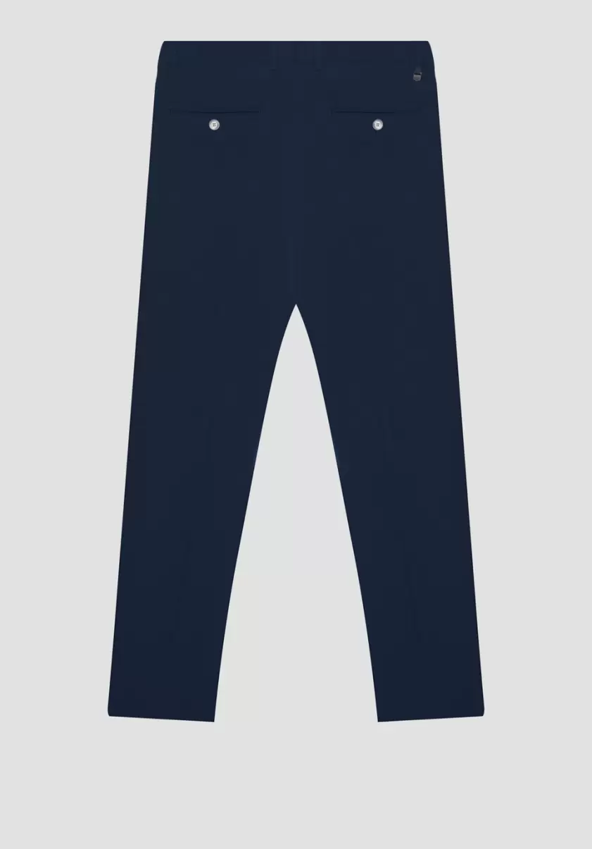 Antony Morato Homme Encre Bleu Pantalons Pantalon Slim Fit « Bonnie » En Viscose Mélangée Élastique - 4