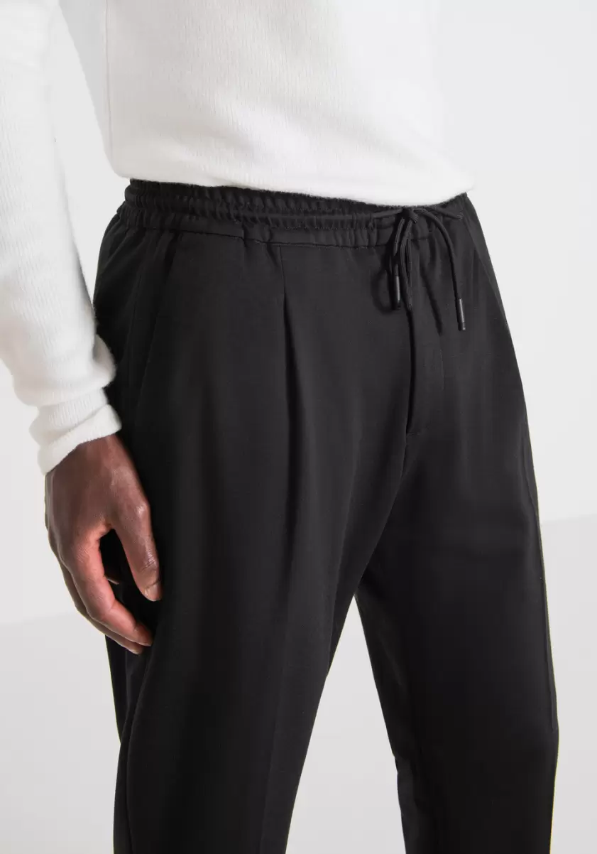 Pantalon Regular Fit « Neil » En Tissu De Viscose Mélangée Stretch Avec Pli Central Antony Morato Noir Homme Pantalons - 2
