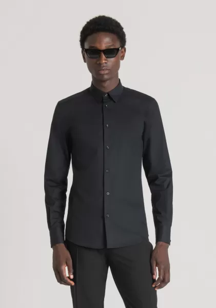 Chemises Antony Morato Chemise Slim Fit « Napoli » 100 % Coton Homme Noir