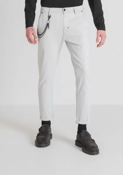 Glace Antony Morato Homme Pantalons Pantalon Slim Fit « Oliver » À La Cheville En Sergé De Coton Doux Stretch