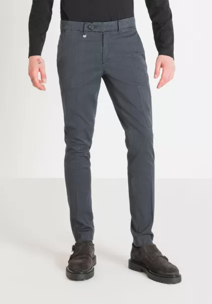 Homme Antony Morato Encre Bleu Pantalons Pantalon Skinny Fit « Bryan » En Coton Élastique Micro-Armuré