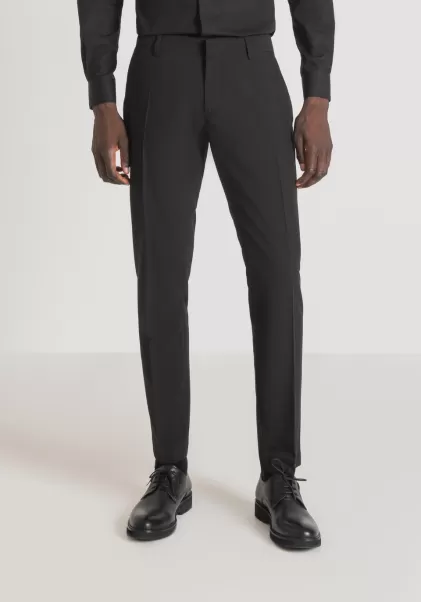 Homme Noir Pantalons Antony Morato Pantalon Slim Fit « Bonnie » En Viscose Mélangée Élastique