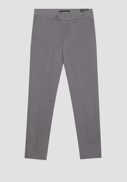 Homme Antony Morato Pantalons Anthracite Pantalon Skinny Fit « Bryan » En Coton Doux Élastique Micro-Armuré
