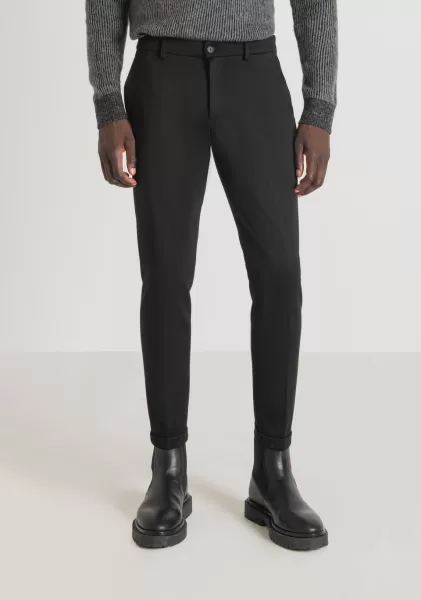 Antony Morato Noir Pantalon Super Skinny Fit « Ashe » En Sergé De Viscose Mélangée Stretch Homme Pantalons