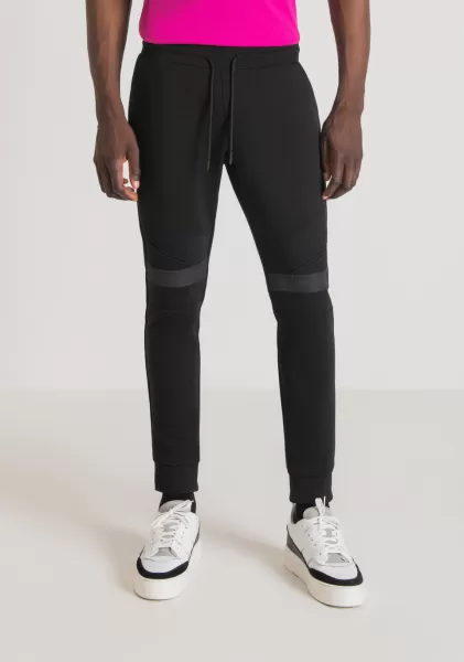 Pantalon Super Slim Fit En Tissu De Coton Mélangé Avec Élément Contrastant En Nylon Shioze Antony Morato Pantalons Homme Noir