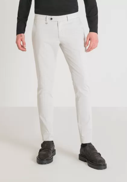 Antony Morato Pantalon Skinny Fit « Bryan » En Coton Doux Élastique Micro-Armuré Homme Glace Pantalons