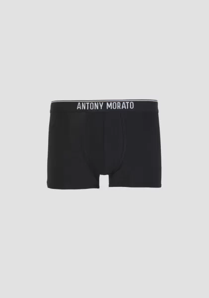 Noir Boxer Avec Bande Élastique Et Logo Homme Antony Morato Sous-Vêtements