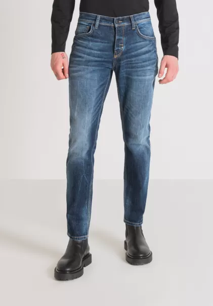 Jean Slim Fit « Laurent » En Denim Bleu Avec Délavage Moyen Jeans Antony Morato Homme Bleu Denim