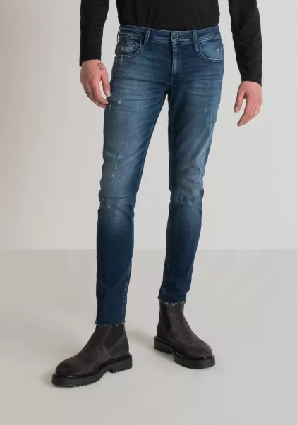 Jean Super Skinny Fit « Mercury » En Denim Stretch Avec Délavage Moyen Bleu Denim Antony Morato Homme Jeans